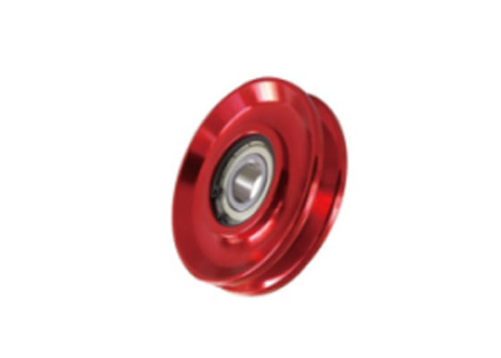 Paduan Bahan Gym Peralatan Pulley 4.5 Inch Merah Desain Peralatan Kesehatan Rol