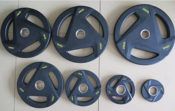 جميعها للنادي التجاري لوحات الوزن الباربيل نسخ مطلية مطاطية منخفضة الضوضاء وحدة الوزن 2.5lb 20kgs معدات صالة الألعاب الرياضية القوية