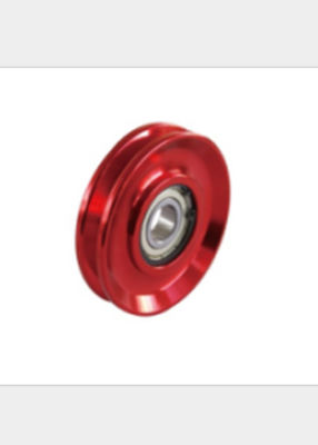 Paduan Bahan Gym Peralatan Pulley 4.5 Inch Merah Desain Peralatan Kesehatan Rol