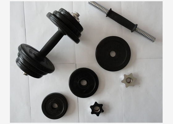 Cao su tráng 32KG Thanh tạ có thể điều chỉnh cho phòng tập thể dục Dumbbell