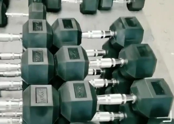 ゴム製鋼鉄100lbs六角形の体育館の適性のダンベル