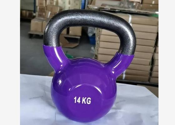ملحقات معدات الجمنازيوم الأرجواني 14kg Vinyl Kettlebell