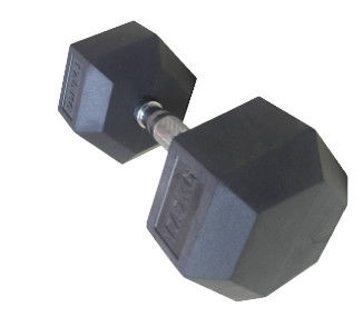 2.5kg - 50kgs Gym Workout Dumbbells , Black Color Rubber Hexagon Dumbbells